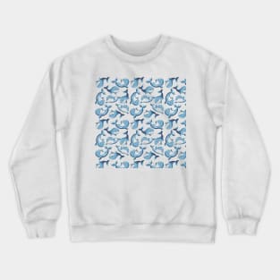 Cute Adorable Blue Whale in Ocean Marine Animal Lover Nature Fish Water Gift Crewneck Sweatshirt